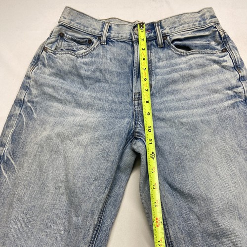 Pantalones de mezclilla rectos American Eagle Outfitters para mujer 0 azul algodón tiro alto - Imagen 14 de 19