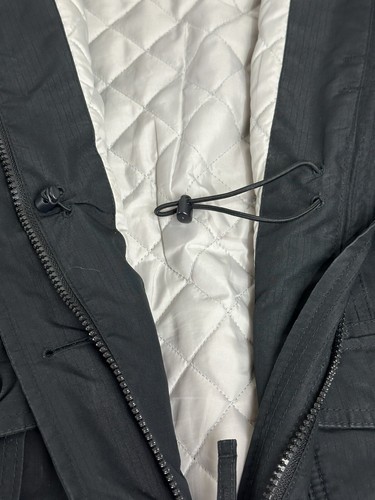 Abercrombie & Fitch Parka Jacket Military Coat Faux Fur Hooded Black Size M - Picture 15 of 17
