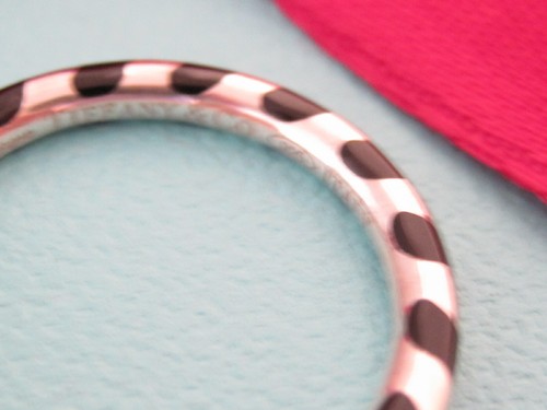 Auth New Tiffany & Co. Silver Paloma Picasso Black Striple Ring Band Size 5 - Picture 5 of 5