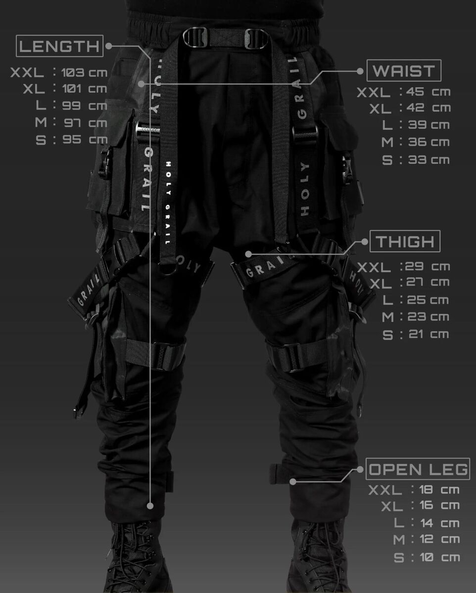 Men's Black/Yellow Streetwear Techwear Heavy Cargo Trouser Men's Black/Yellow Streetwear Techwear Heavy Cargo Trouser