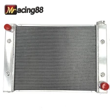 New Brand Universal 2 Row Silver Full Aluminum Racing Radiator Rear V Mount