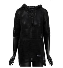 Dimepiece Women Dimepiece Seal Mesh Poncho Jacket Sz S (black)