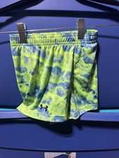 Boy UNDER ARMOUR Size 2T Athletic Shorts Green ty-dye Pull On Elastic Waist