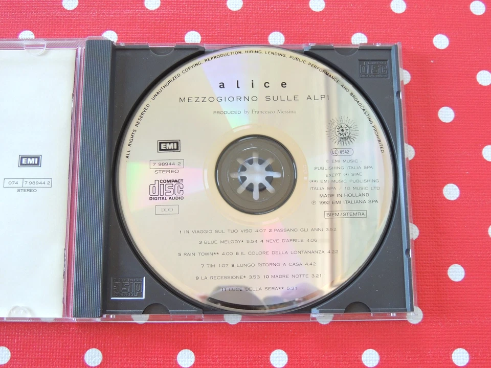 Alice / Mezzogiorno Sulle Alpi - 11 Tracks CD Album - Bild 4 von 4