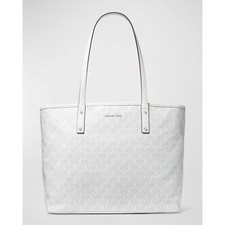 Michael Kors Carter Large Top Zip Tote - Optic White