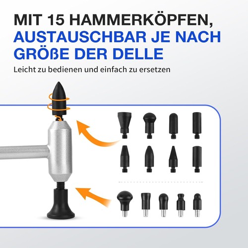 PDR Ausbeulwerkzeug Alu-Hammer 16-tlg/Satz Auto Karosserie Ausbeul Hammer Kfz DE - Bild 4 von 12
