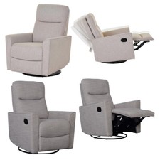 Obaby Savannah Swivel Glider Recliner Chair - Reclining Armchair with Footrest