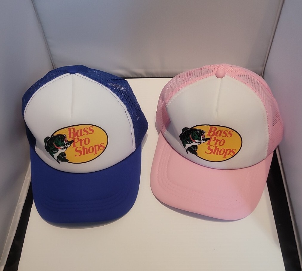 Bass Pro Shop Hats Lot Of Mesh Blue Strap back Pink Snap Back New - Main Image