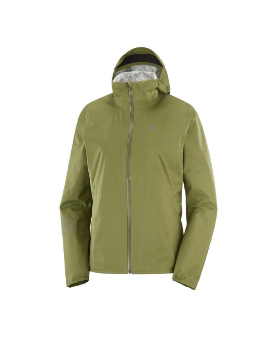 Giacca a vento Salomon donna M Shell cappuccio zip verde campeggio escursionismo atletica