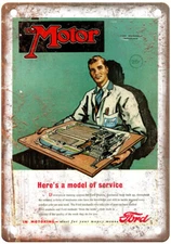 Vintage 1950 Ford Motor Company Model of Dagenham Ad Retro Look Metal Sign A6713