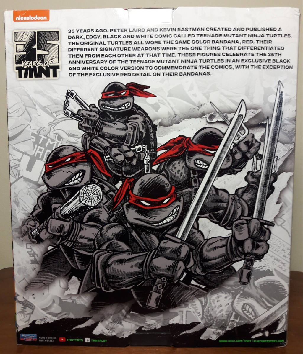 BLACK＆WHITE　ブラック＆ホワイト フィギュア 販促用非売品 TMNT 35th ANNIVERSARY BLACK & WHITE ACTION FIGURE 4 PACK playmates