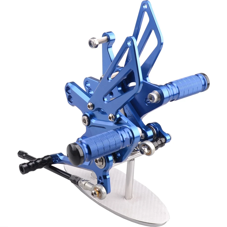 Juego de estriberas traseras ajustables azules de EE. UU. para Kawasaki Ninja ZX10R 11-23 Foto 2 de 4