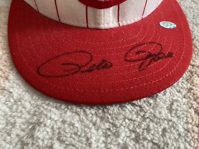 Pete Rose Signed Autographed Team Hat Reds Cooperstown Collection