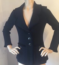 NWT St. John collection Black santana knit Jacket Women's Size 6 fringe
