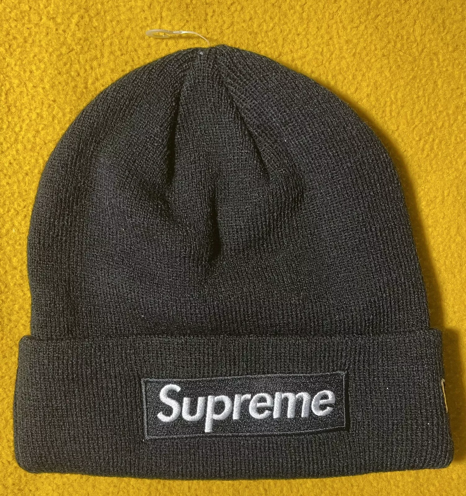 Bonnet Supreme x New Era Box Logo FW18 noir couvre chef neuf dans sac tricoté
