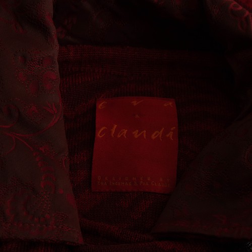 Cardigan donna EVA & CLAUDI rosso 100% lana taglia S 12868 - Foto 6 di 8