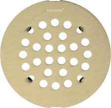 4-1/4 Inch Snap-in Shower Floor Drain Cover, Brushed Gold