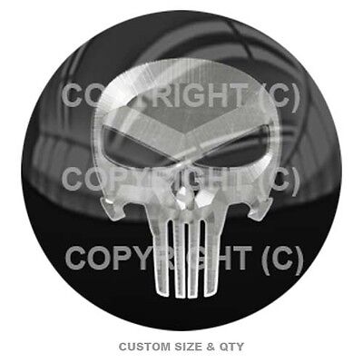 Premium Glossy Round 3D Epoxy Domed Decal Indoor /& Outdoor Green Skull Finger FU