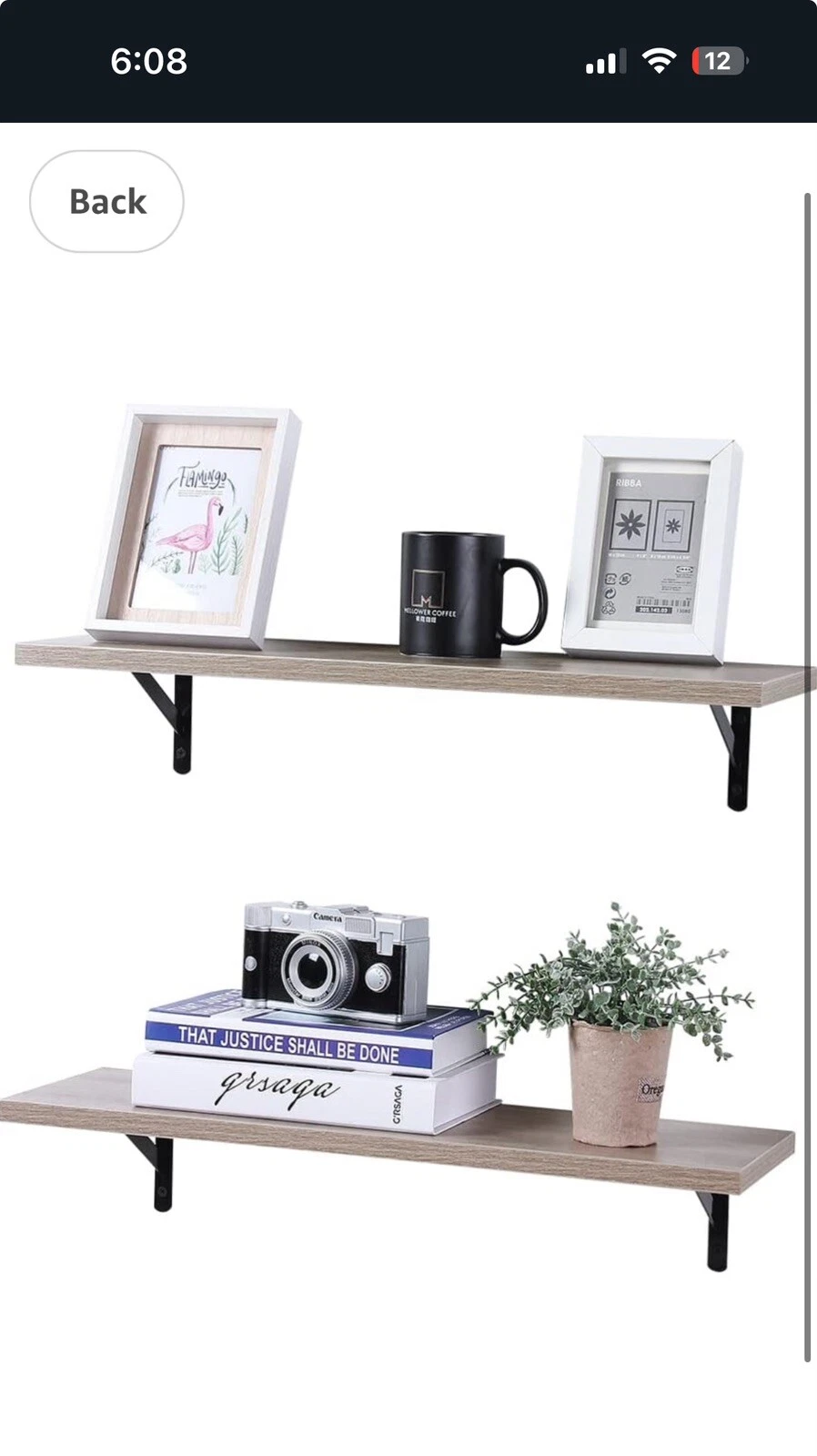 SUPERJARE Floating Wall Shelves 23.6 x 7.9in