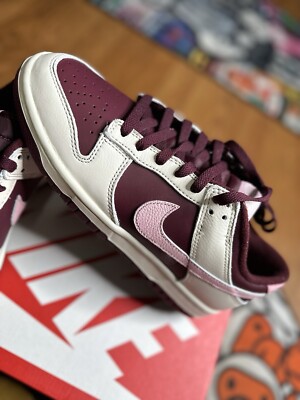 Nike Valentine Dunk Low Premium Sneaker - Maroon & Light Pink Valentine Men’s 6 NIKE Dunk Low  main image 3