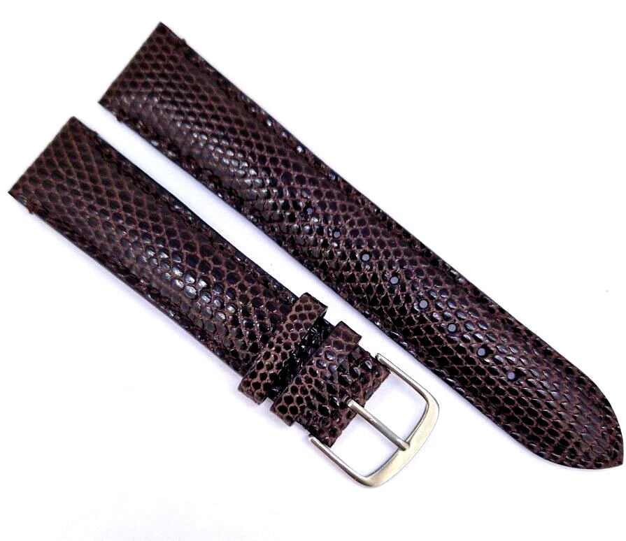 Bracelet de montre Gucci 20 mm marron véritable lézard