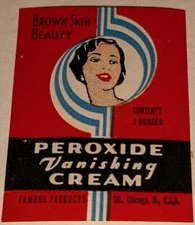 1930s Valmor Peroxide Vanishing Cream Label Chicago Black Americana
