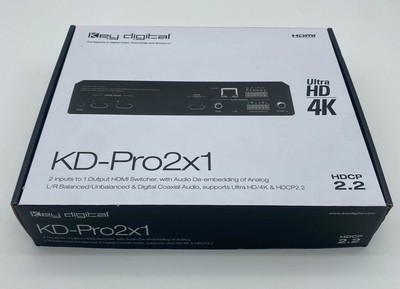 Key Digital KD-Pro2x1 Ultra HD / 4K HDMI & HDCP2.2 (Open Box)