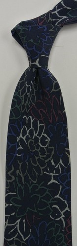 Skinny Blue Gray Green Abstract Floral Silk Tie 3.2" Wide 56" Long - Bild 3 von 8