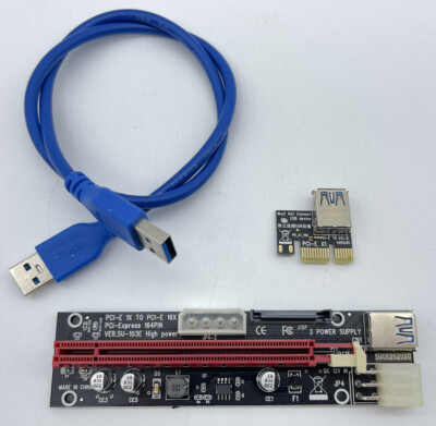 Dracaena PCIE Riser Adapter Card for GPU Crypto Mining 16X to 1X LED Status NEW