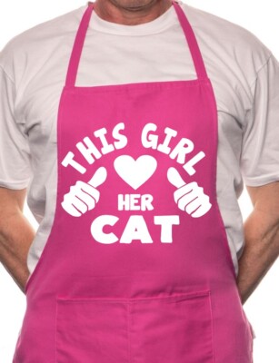 Dieses Mädchen liebt ihre Katze BBQ Kochen lustige Neuheit Schürze