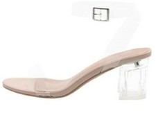 Cape Robbin Wisdom Clear Chunky Block Low Heels for Women