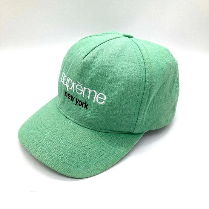 Casquette Supreme 13SS Classic Logo Denim 5 panneaux 5 panneaux vert occasion