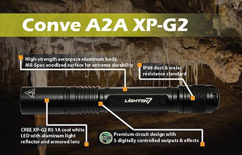 LIGHTEN7 LED Flashlight Elite A2A Cree XP-G2 Tactical Torch 2 AA Battery - Picture 4 of 4