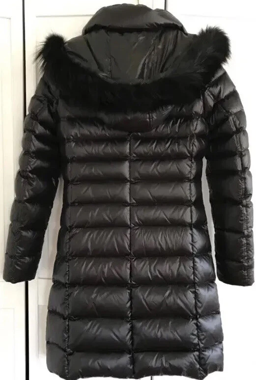 Andrew marc genuine fox fur trim quilted down coat sales