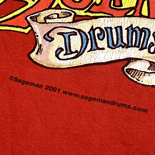 Vintage Sageman Shirt Adult Extra Large Tank Top Drummer Drum Y2K Rave Skate - Afbeelding 10 van 11
