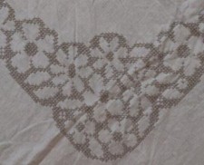 Vintage Stamped Embroidery Linen Tablecloth Napkins to Finish Project