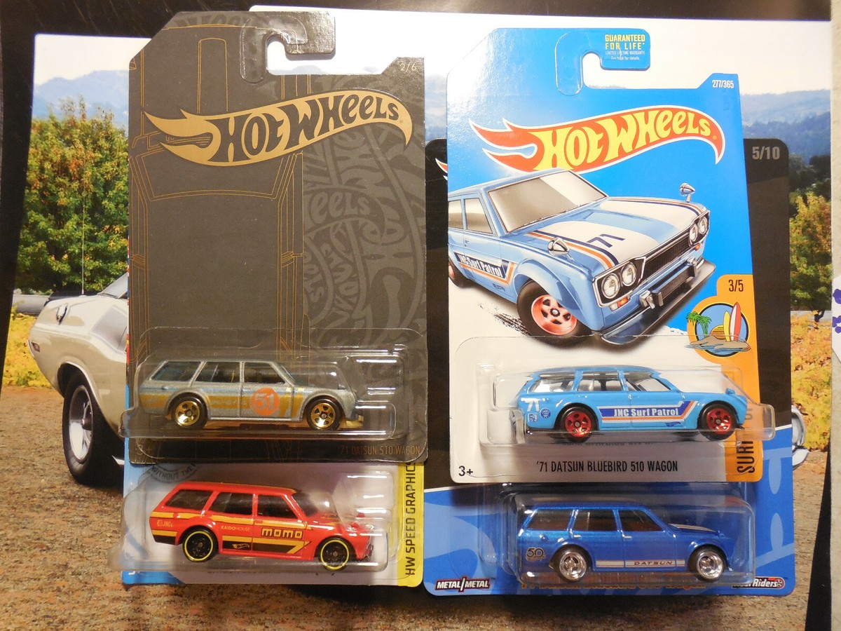 Hot Wheels Datsun Bluebird 510 wagon Lot 4 50TH SURFS UP SPEED