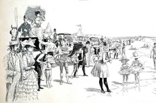 Newport Rhode Island Notes 1887 THINGS HAVE CHANGED on the BEACH Puck Art Print