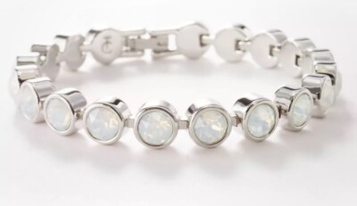 Touchstone Crystal By Swarovski Ice Bracelet Glazed White Opal Crystal BNIB