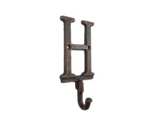  Pack Of 2 Rustic Copper Cast Iron Letter H Alphabet Wall Hook 6""