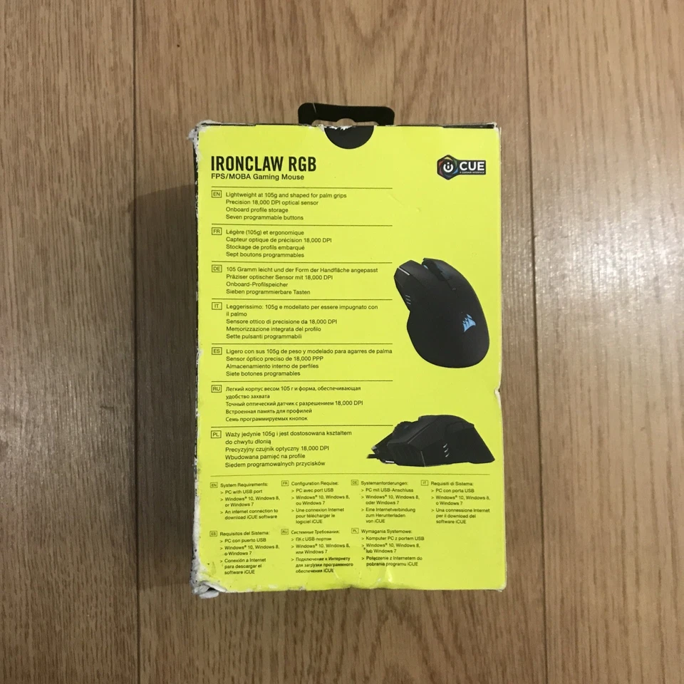 Corsair Ironclaw RGB FPS/MOBA Gaming Mouse - Black - Image 3 of 4