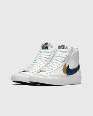 NEW Blazer Mid '77 SE (GS) 5Y/WMNS 6.5 White/Blue Void-Metallic Gold DD1847-102 