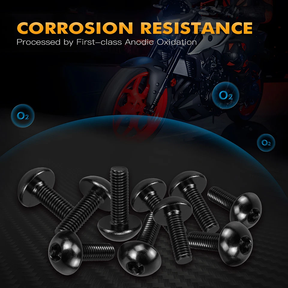 Tornillos tornillos para parabrisas negro M5 para Aprilia Tuono 50 125 1000R 10 un. Foto 2 de 4