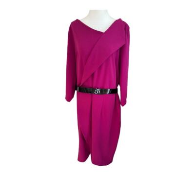 NEW Calvin Klein Women's Plus Size 22 Purple Pink Belted Tulip