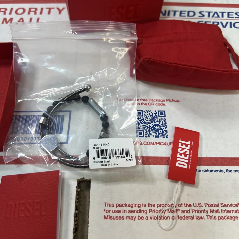 Diesel Mens Bracelet DX1151040 Stainless Steel Black - Image 2 of 4