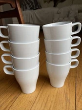 Ikea Fargrik Set of 8 Mugs 4" Tall WHITE 8 oz Stackable Maria Vinka space saving