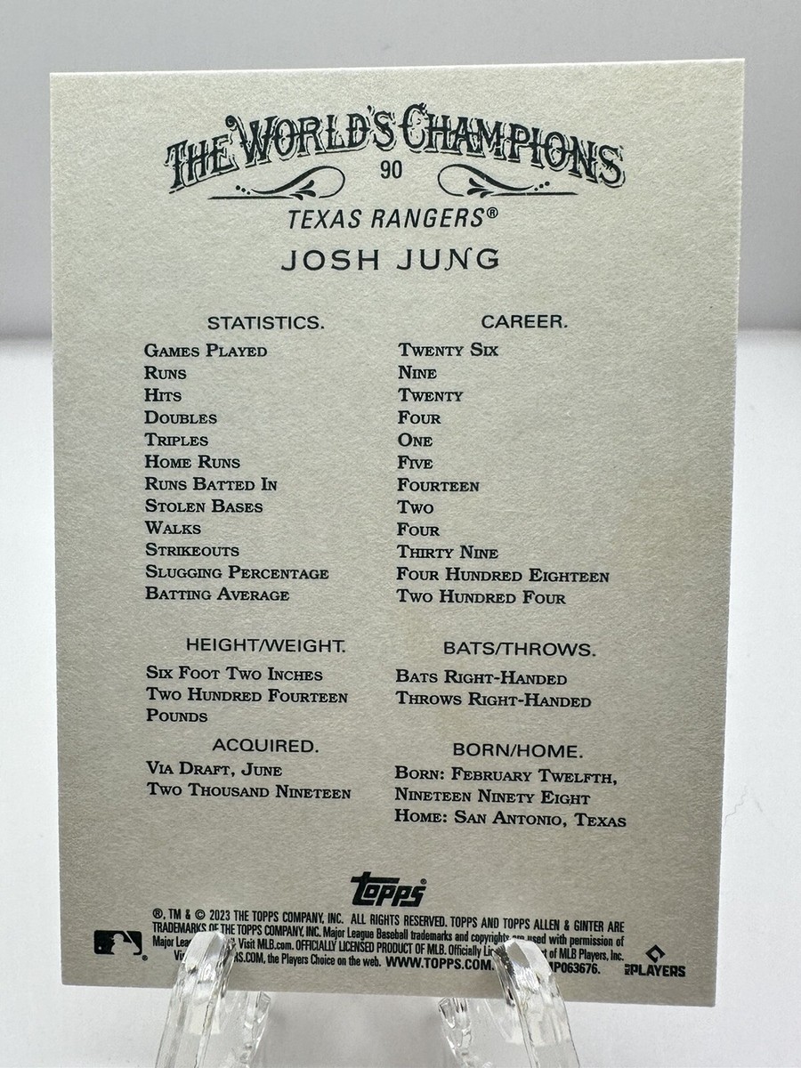 2023 Topps Allen & Ginter X Baseball Josh Jung RC #90 | eBay