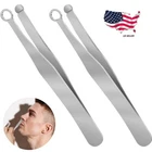 2Pcs Round Nose Hair Clip Nasal Clippers Tweezers Eyebrow Men Beard Trimmer USA