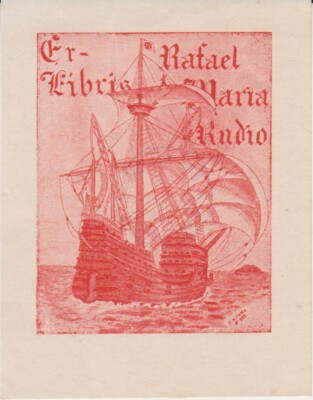 Exlibris Rafael-Maria RUDIO - Estremoz (Portugal), 20. Jahrhundert.