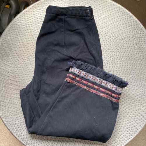 Stonebridge hochtaillierte Denim-Jeans Damen 12 schwarz bestickt Fransen - Bild 1 von 6
